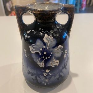 Vintage Blue Hand Painted Bud Vase
